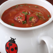 Gevulde tomaten-basilicumsoep recept